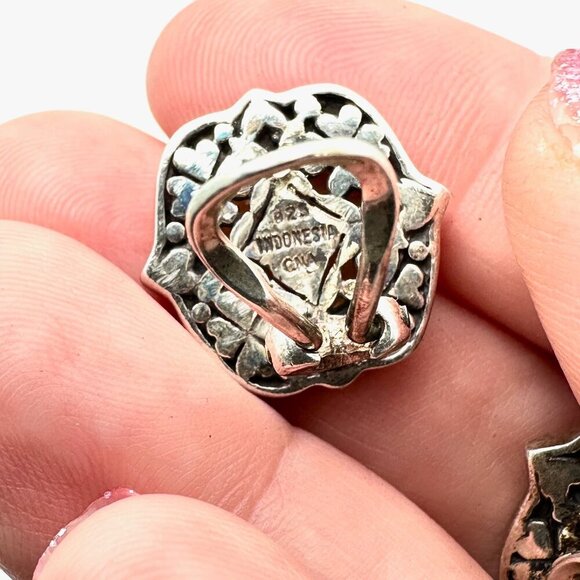 Indonesian Designer CNA Womans Earrings Sterling Silver Pearl Clip - Picture 5 of 5